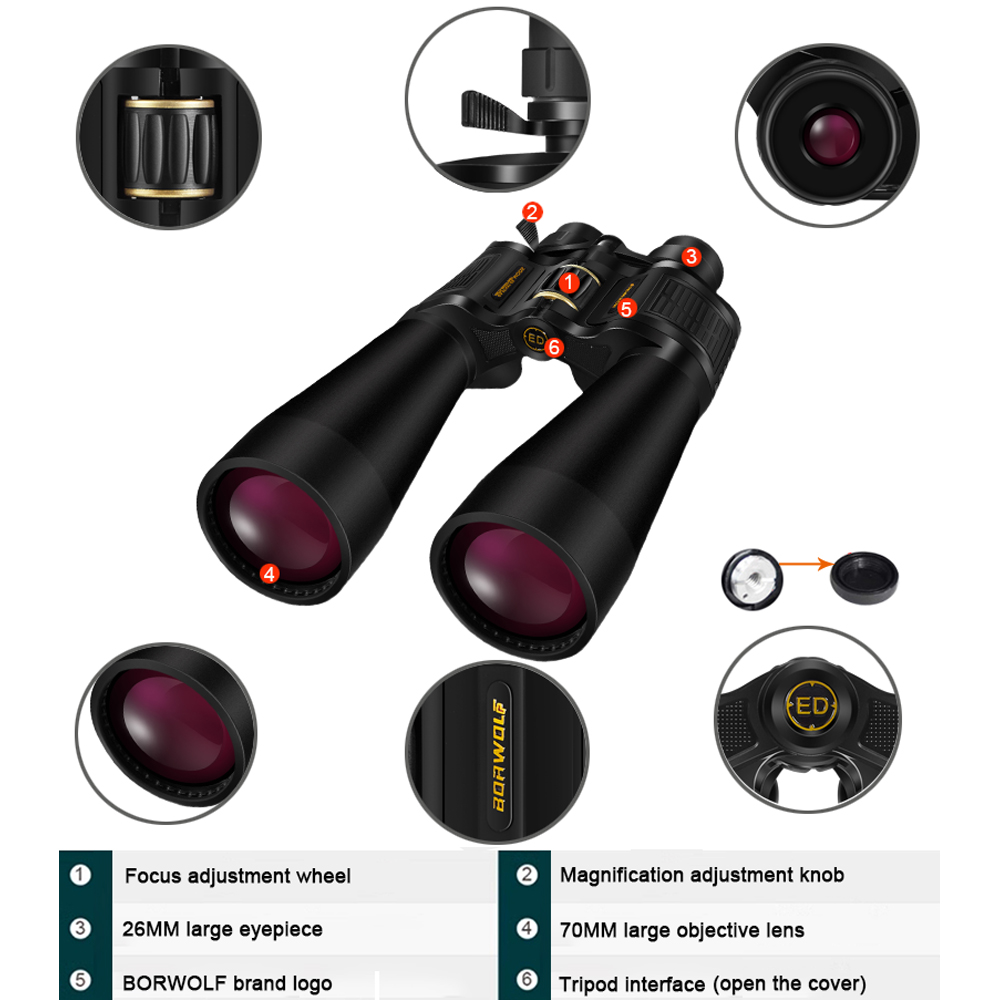 BORWOLF 25-75X70 ED fort gross - National Geographic Telescope 70Mm avis et prix